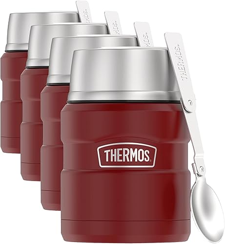 Miniatura 10 de THERMOS Stainless King Tarro de alimentos aislado al vacío con 2 insertos de contenedor de almacenamiento, 47 onzas, acero inoxidable mate