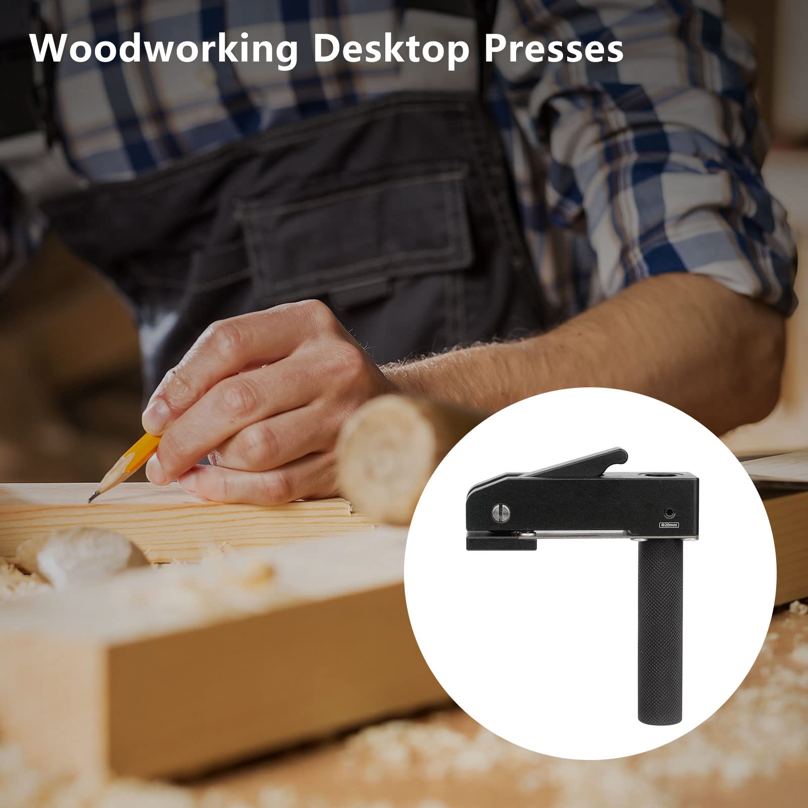 Halteklemme 20mm Klemm-Set Hundeloch Schnell wirkende Niederhalter Halteklemme Holzbearbeitung Schreibtisch-Clip Tischklemme Verstellbarem Rahmen Tischkreissäge Router Klemme