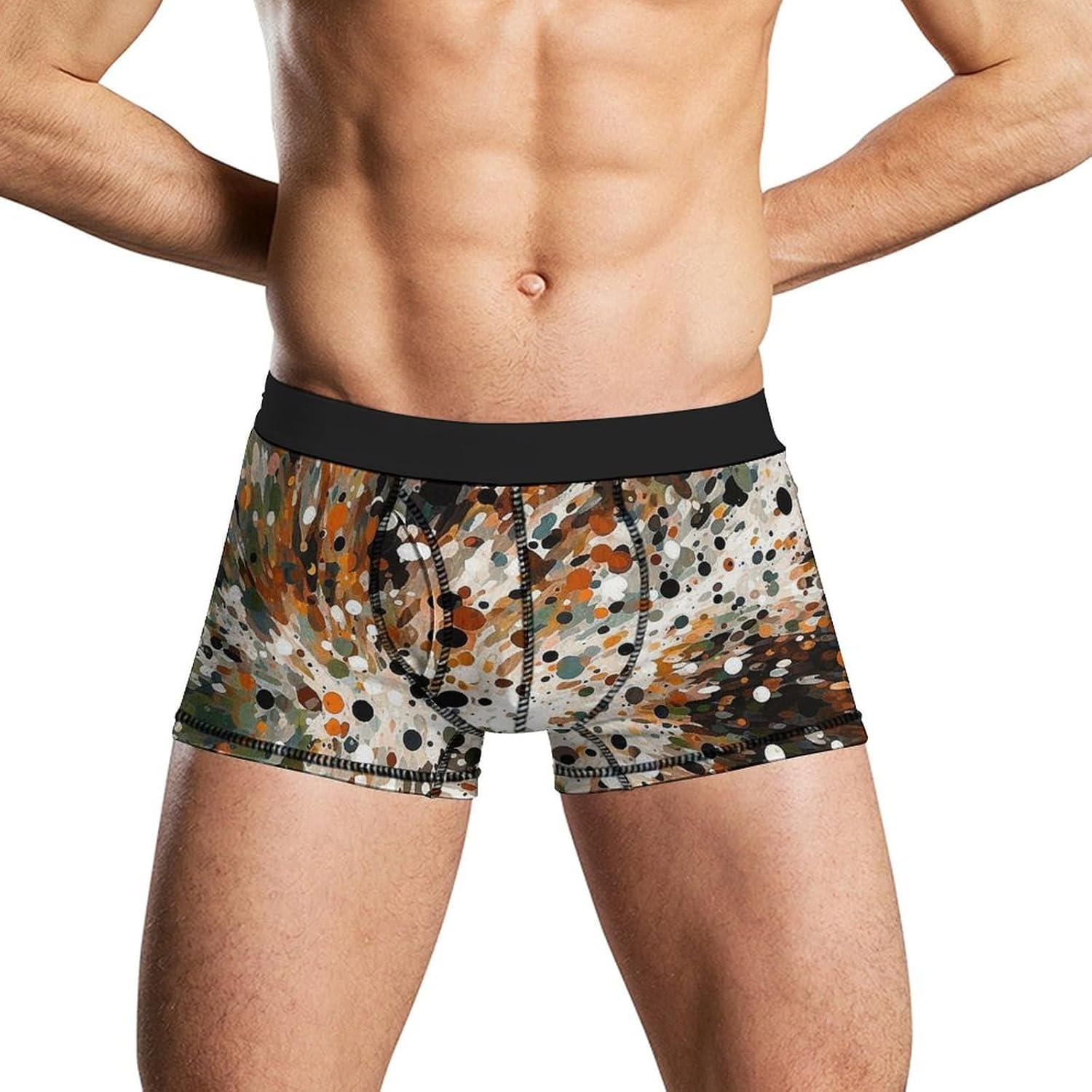 Dots of Different Mens Boxer Briefs Short Breathable Underwear Trunks Soft Moisture-Wicking Boxer Shorts Novelty Underpants M White