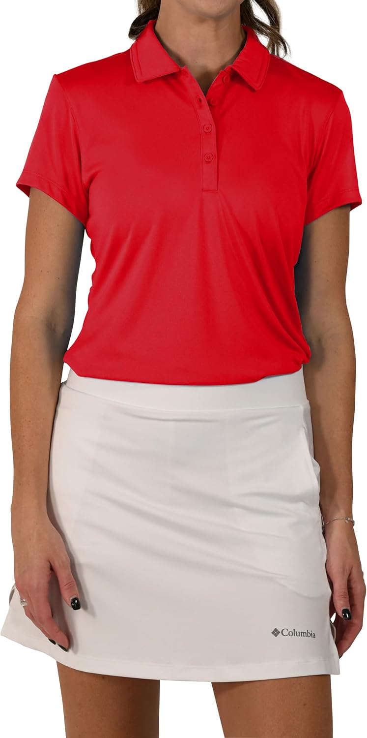 Columbia Women's Golf Birdie Polo Omni Wick Performance Breathable Short Sleeve