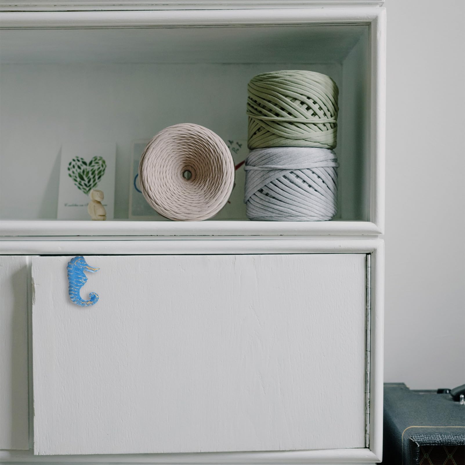 Maniglie per Mobili Stile Marino Retrò, 4 Pezzi in Ferro Blu, Facile da Installare, per Armadi e Credenze, Decorazione la Casa