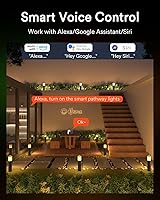 Vista 5 de Lumary 6 Pack Smart Pathway Lights 2100LM, RGBAI/Cool/Warm White, Aluminum Wired Landscape Lighting IP65 Waterproof Works with Wi-Fi