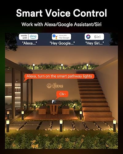 Miniatura 5 de Lumary Paquete de 6 luces inteligentes para caminos de 2100 lm, RGBAIblanco fríocálido, iluminación de paisaje con cable de aluminio IP65,