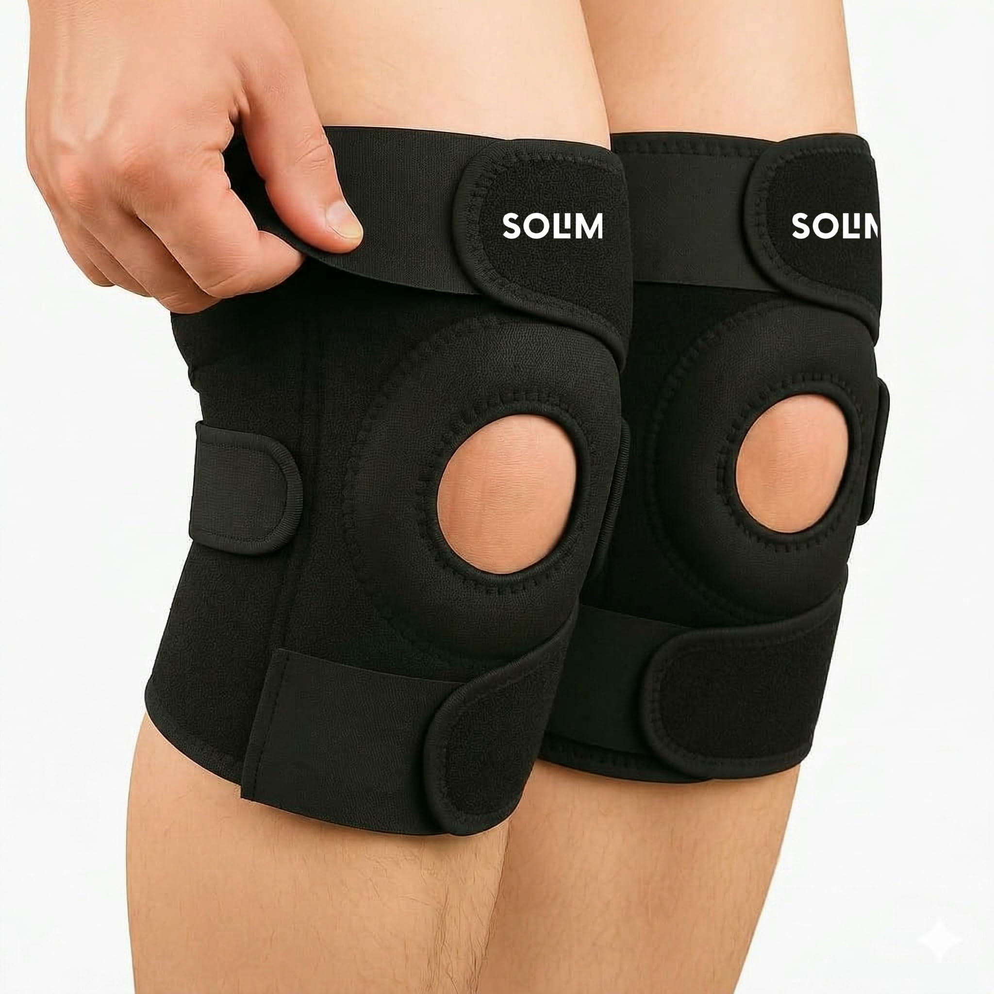 Solimo Adjustable Open-Patella Knee Support