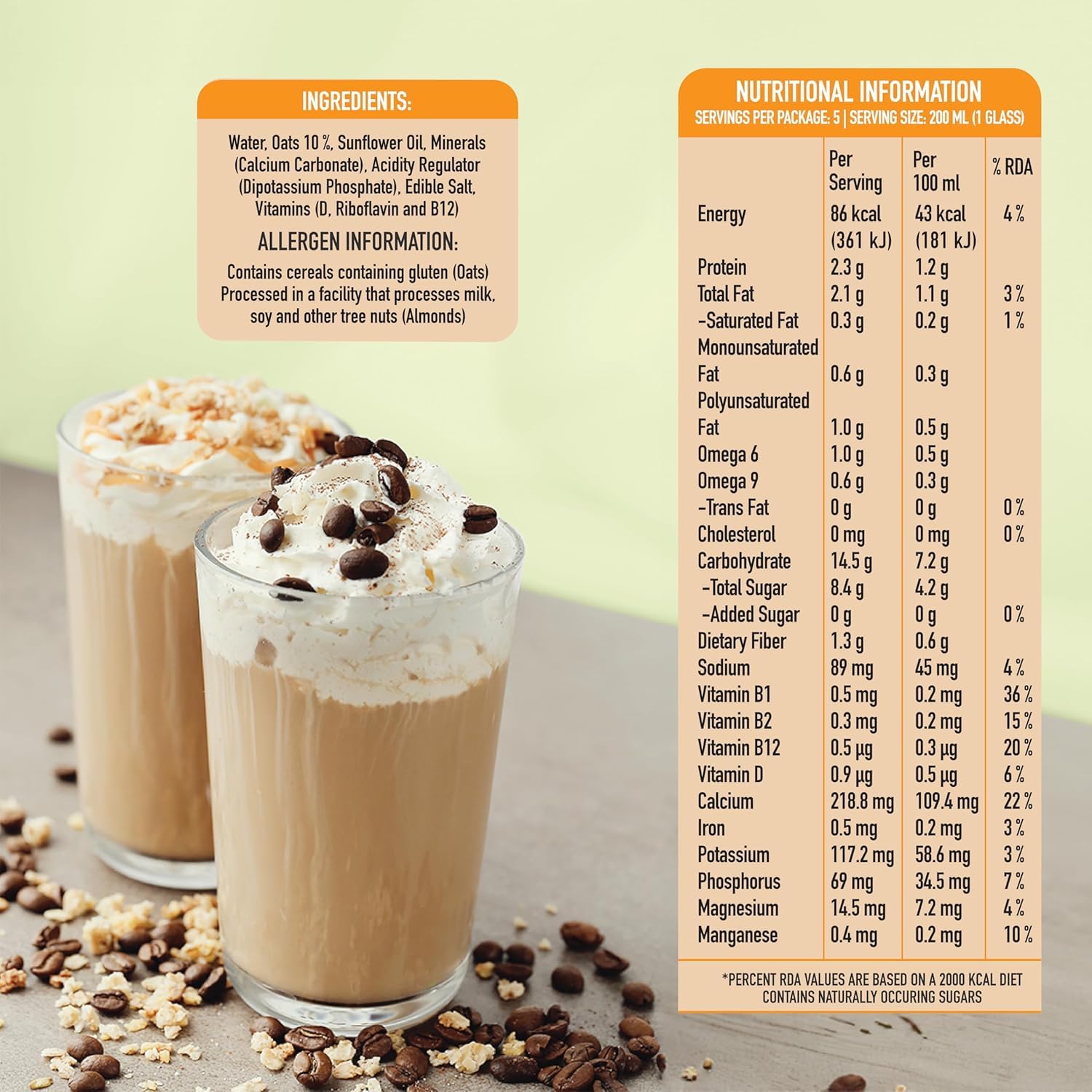 Only Earth Oats Beverage | Unsweetened Drink | Lactose Free | Preservatives Free | Plant Based | Dairy Alternative | Source of Calcium | Source of Vitamin B1, B2 & B12 1 Litre (Pack of 12) - Image 9 thumbnail
