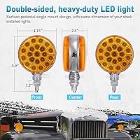 Vista 4 de Partsam 2 luces LED redondas ámbar/ámbar de doble cara, señal de giro trasera y luces de estacionamiento, montaje en poste sellado, 42 luces LED