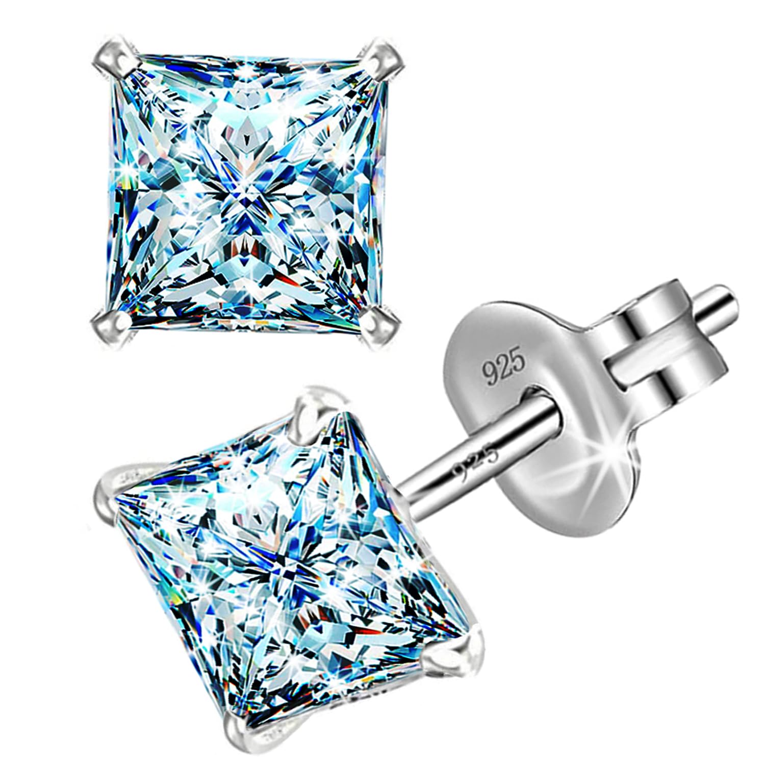 See full amazon price history chart for SIVYAA White Solitaire Diamond Stud Earrings Set | Pure 925 Sterling Silver | Square Princess Cut Cubic Zirconia Ear Tops | Gift Item for Men Women Boys Girls Girlfriend Baby | 6 Month Warranty, 5MM SIVYAA White Solitaire Diamond Stud Earrings Set | Pure 925 Sterling Silver | Square Princess Cut Cubic Zirconia Ear Tops | Gift Item for Men Women Boys Girls Girlfriend Baby | 6 Month Warranty, 5MM (B0CK61N4ZF) Amazon Price History, Amazon Price Tracker