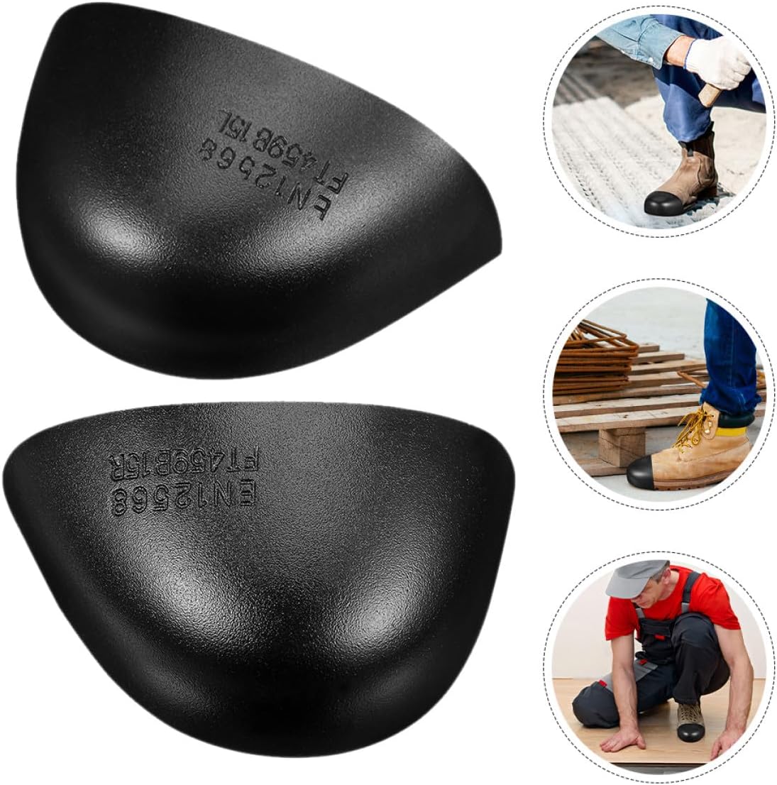 Alipis 4 Pairs Steel Toe Caps Inserts Metatarsal Guards Safety Cap for Work Boots Protective Boot Toe Guards for Men and Women Industrial Use