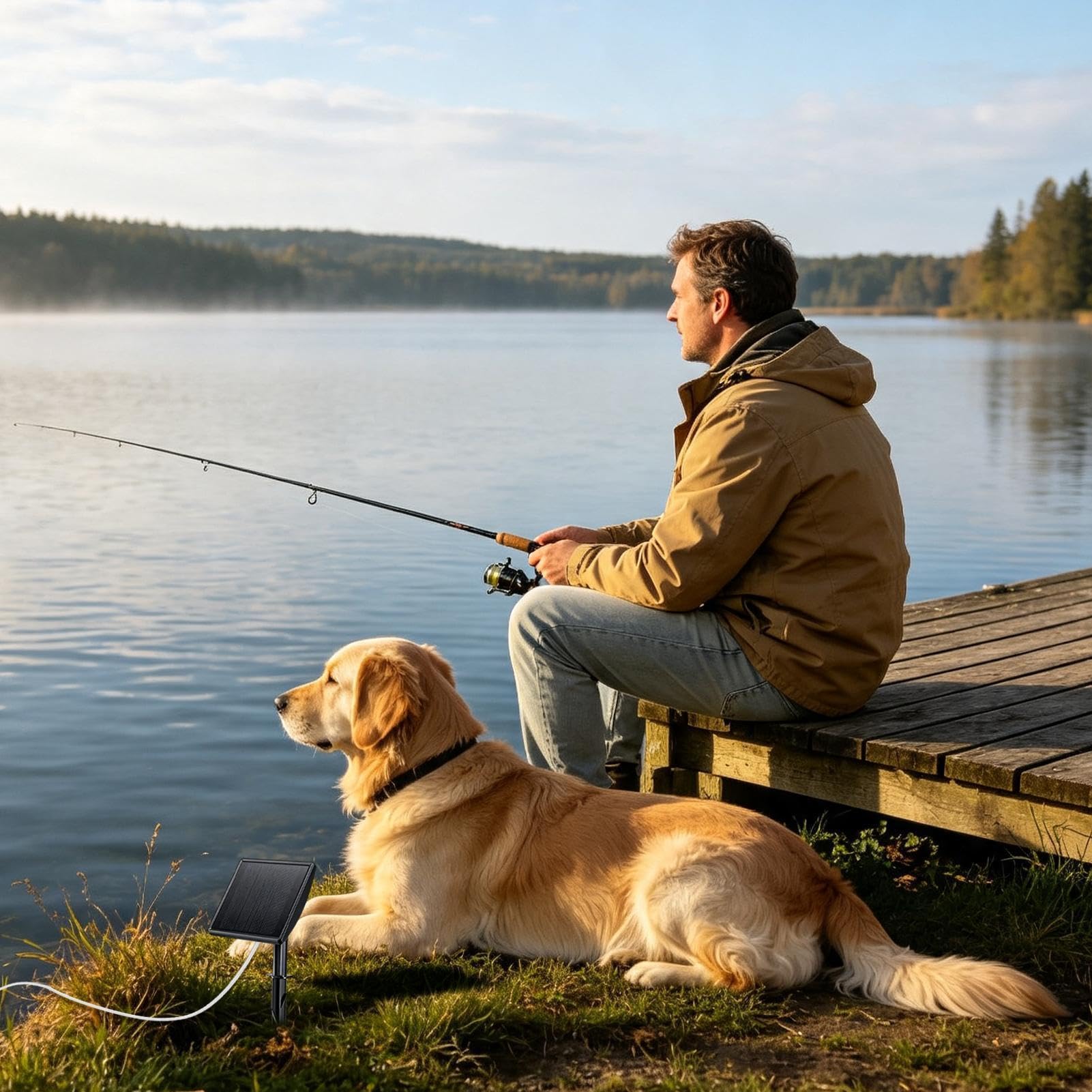 Pompe à air à énergie Solaire Alimentation en Oxygène Rechargeable pour