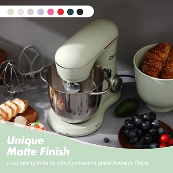 Kitchen in the box Stand Mixer, 4.5L+5L Two Bowls Food Mixer for Baking, 10 Speeds Electric Kitchen Appliance with Dough Hook, Whisk, Beater, 1300W Matte for Home Baking (Light Green)