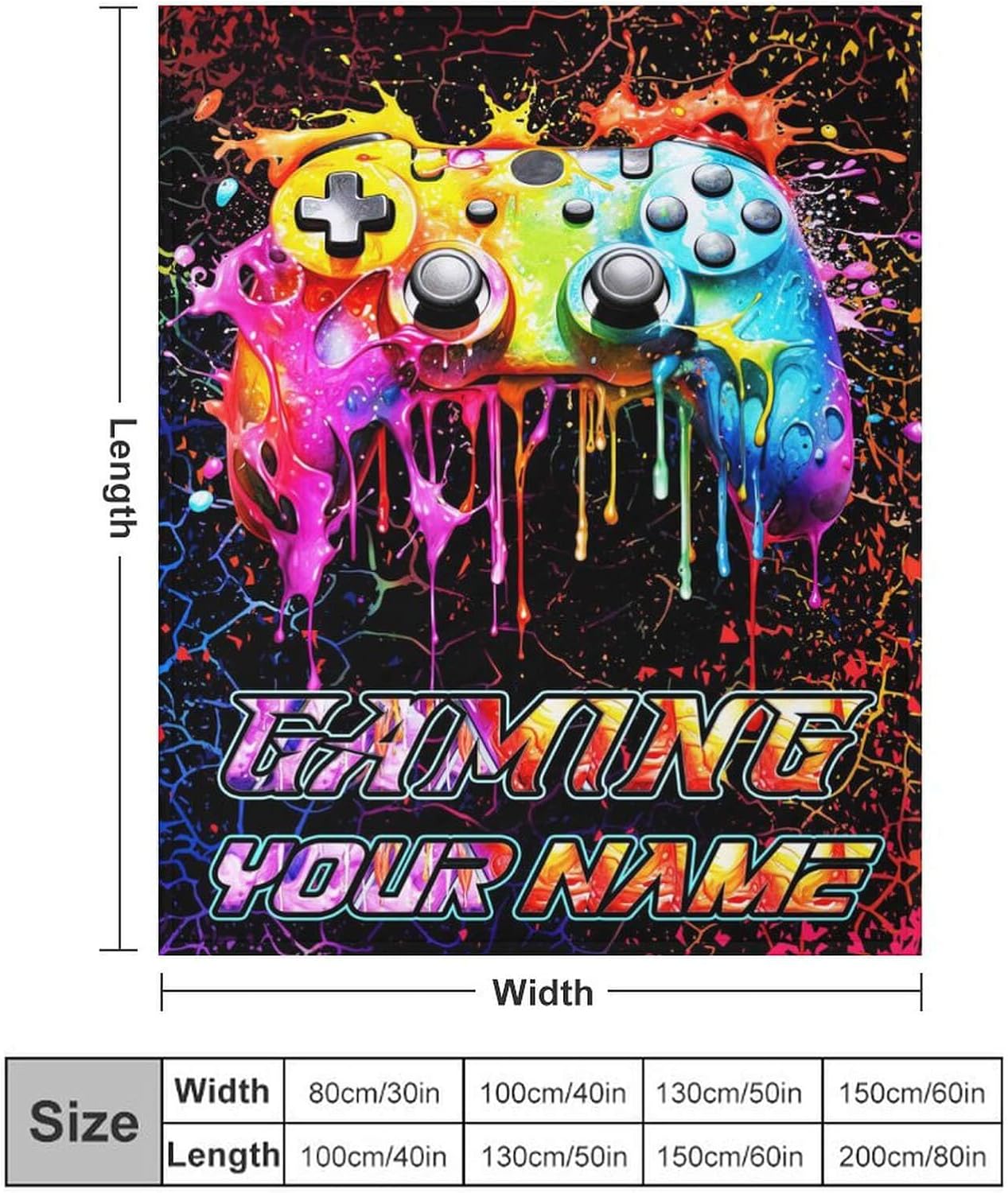 Custom Gaming Blanket - Soft Flannel Blankets for Teens Adults Women Men Gaming Lovers - Warm Gamepad Throw Blankets for All Season Lap, Chair, Sofa - 60"x50"