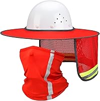 Vista 12 de SATINIOR 2 unidades de casco de protección solar para el cuello, alta visibilidad, malla de ala completa, protección solar y polaina para el cuello
