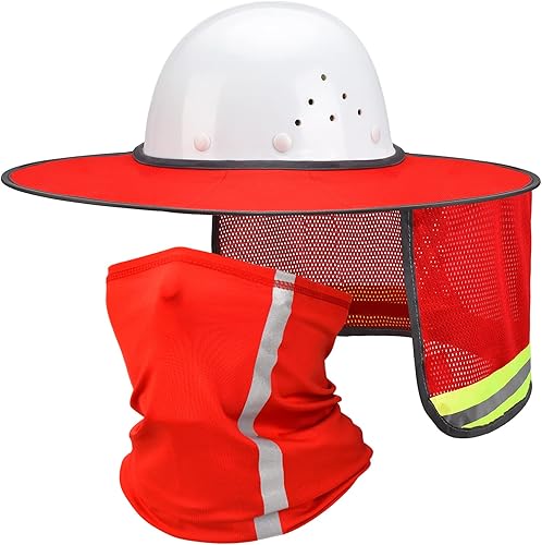 SATINIOR 2 piezas de sombrero, protección para el cuello de alta visibilidad, protección solar para el cuello de ala completa, protección solar y
