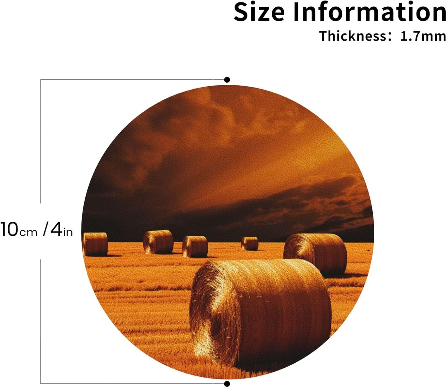 4Pcs Leather Coaster for Drinks Hay Bales Cup Coasters Aesthetic Drink Coasters image 2