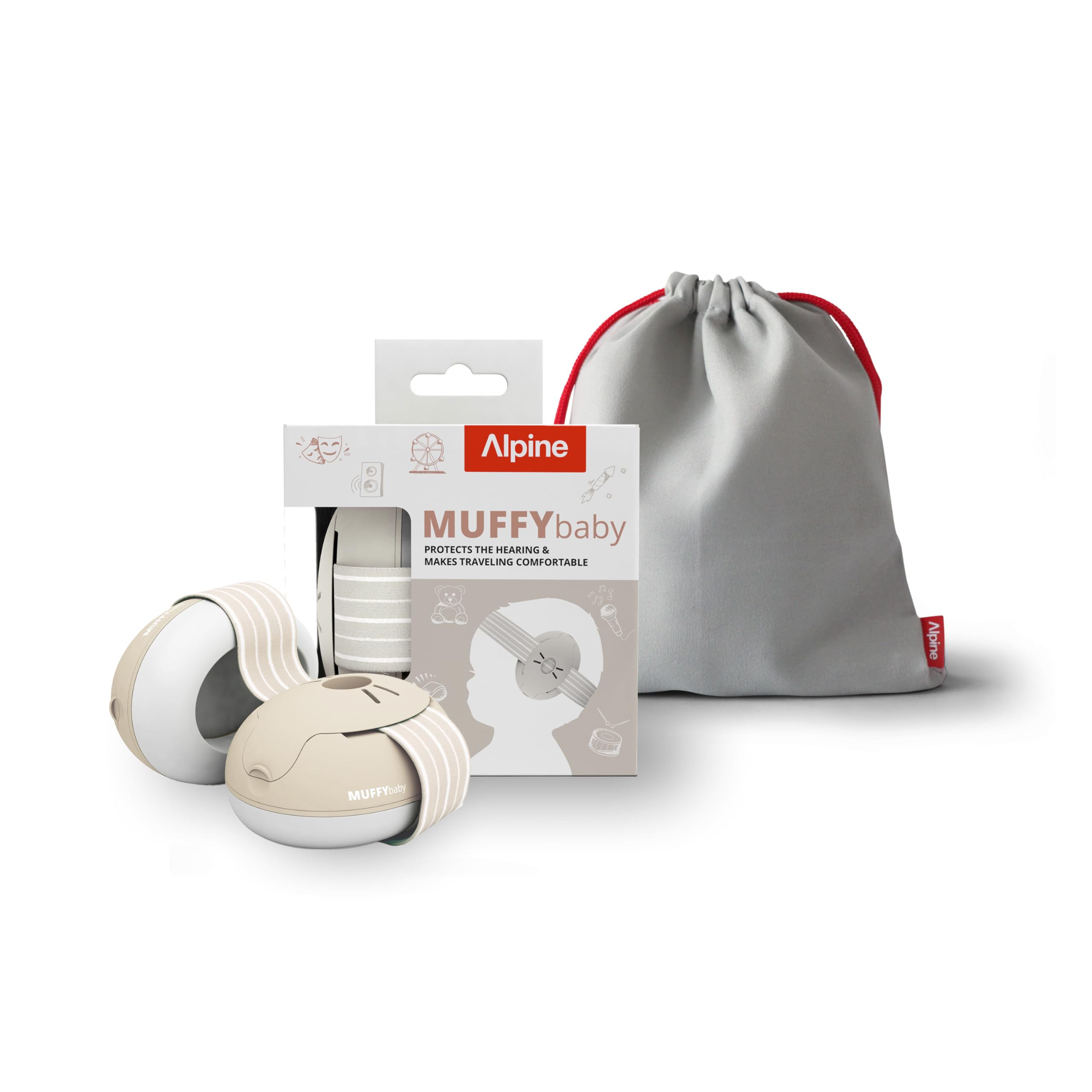 Alpine Muffy Baby Ear Protection for Babies and Toddlers up to 36 Months - CE & ANSI Certified - Noise Reduction Earmuffs - Comfortable Baby