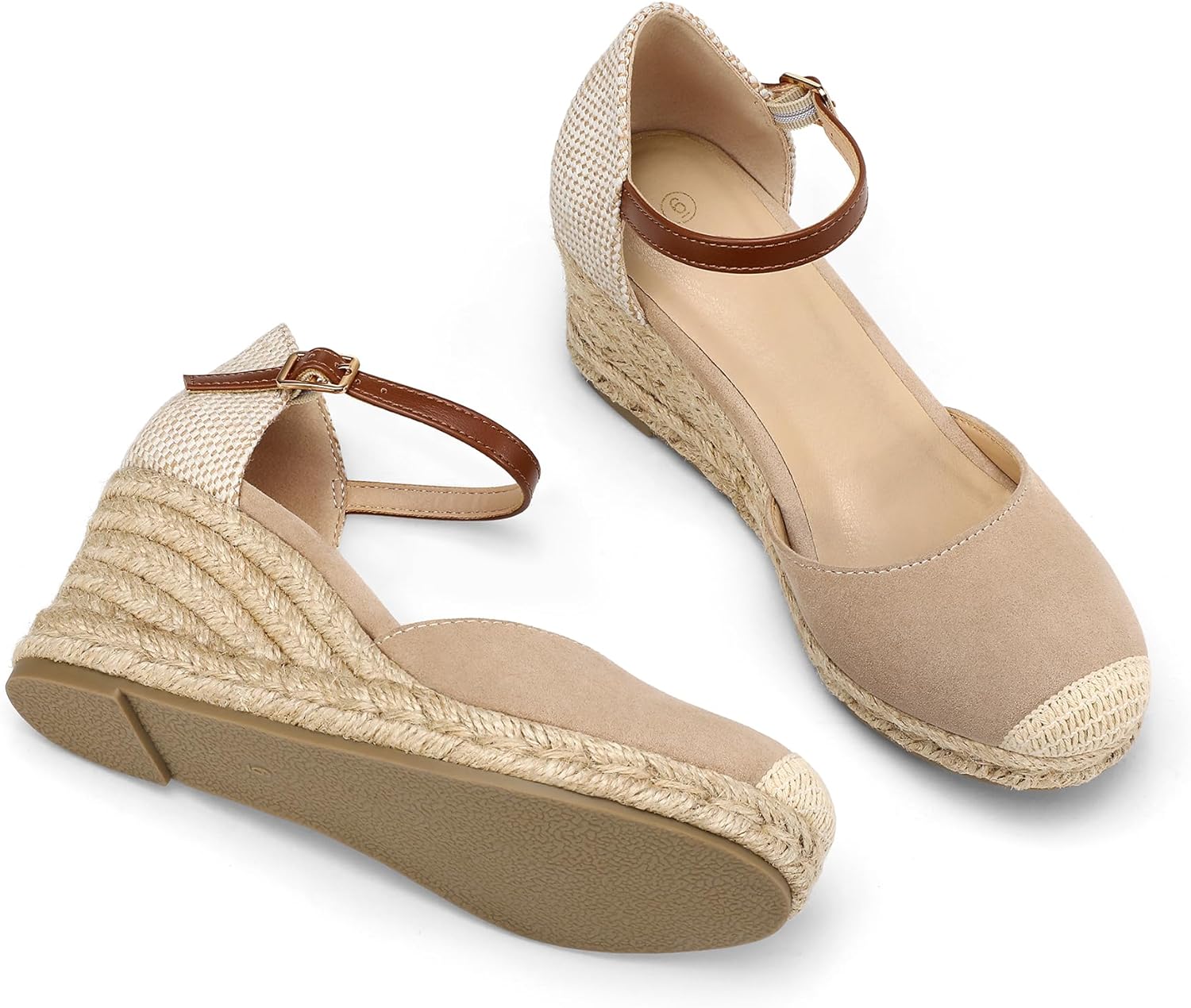 mysoft Women's Platform Espadrille Wedge Sandals Closed Toe Buckle Ankle Strap Comfortable Summer Shoes - Image 6