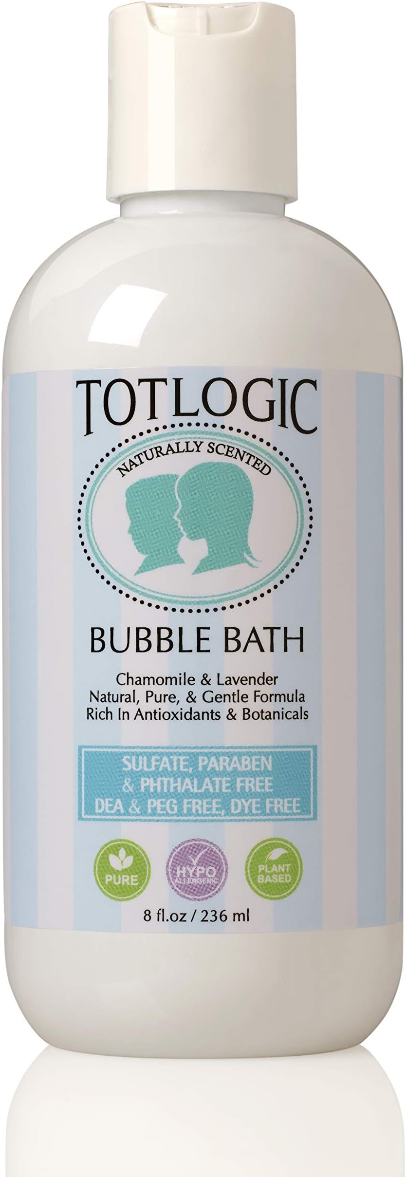 TotLogic Sulfate Free Bubble Bath - 8 oz, Original Scent, Gentle & Hypoallergenic, Rich in Antioxidants & Botanicals, No Parabens, No Phthalates, No Sulfates