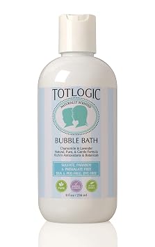 TotLogic Sulfate Free Bubble Bath - 8 oz, Original Scent, Gentle & Hypoallergenic, Rich in Antioxidants & Botanicals, No Parabens, No Phthalates, No Sulfates