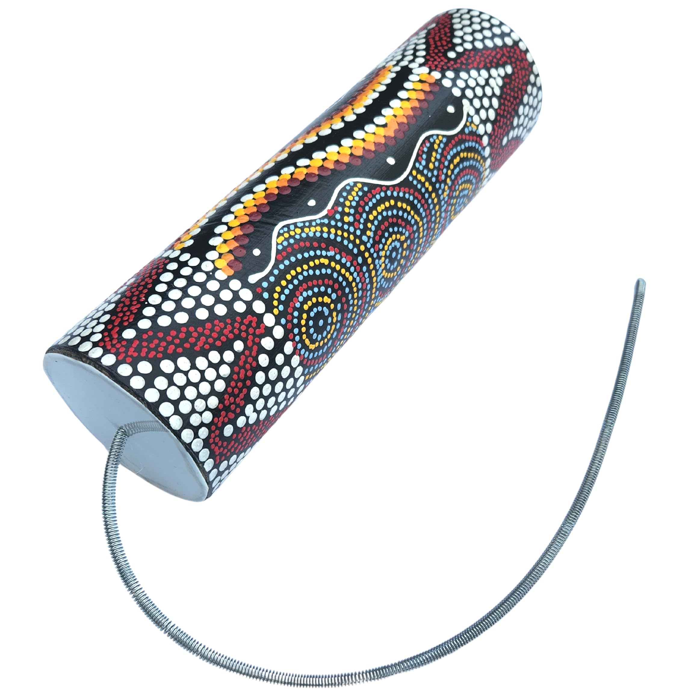 Tambour Thunder Artisanal - Instrument de Percussion à Ressort Multicolore