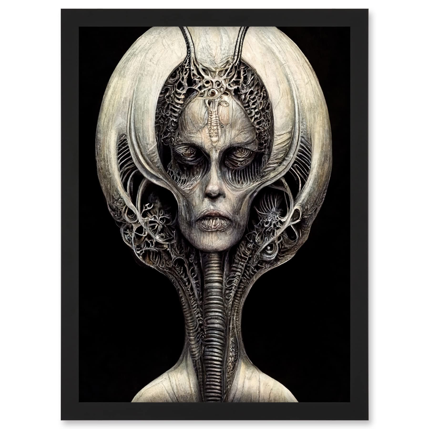 Doppelganger33 LTD Alien Queen Gothic Illustration Artwork Framed A3 Wall Art Print