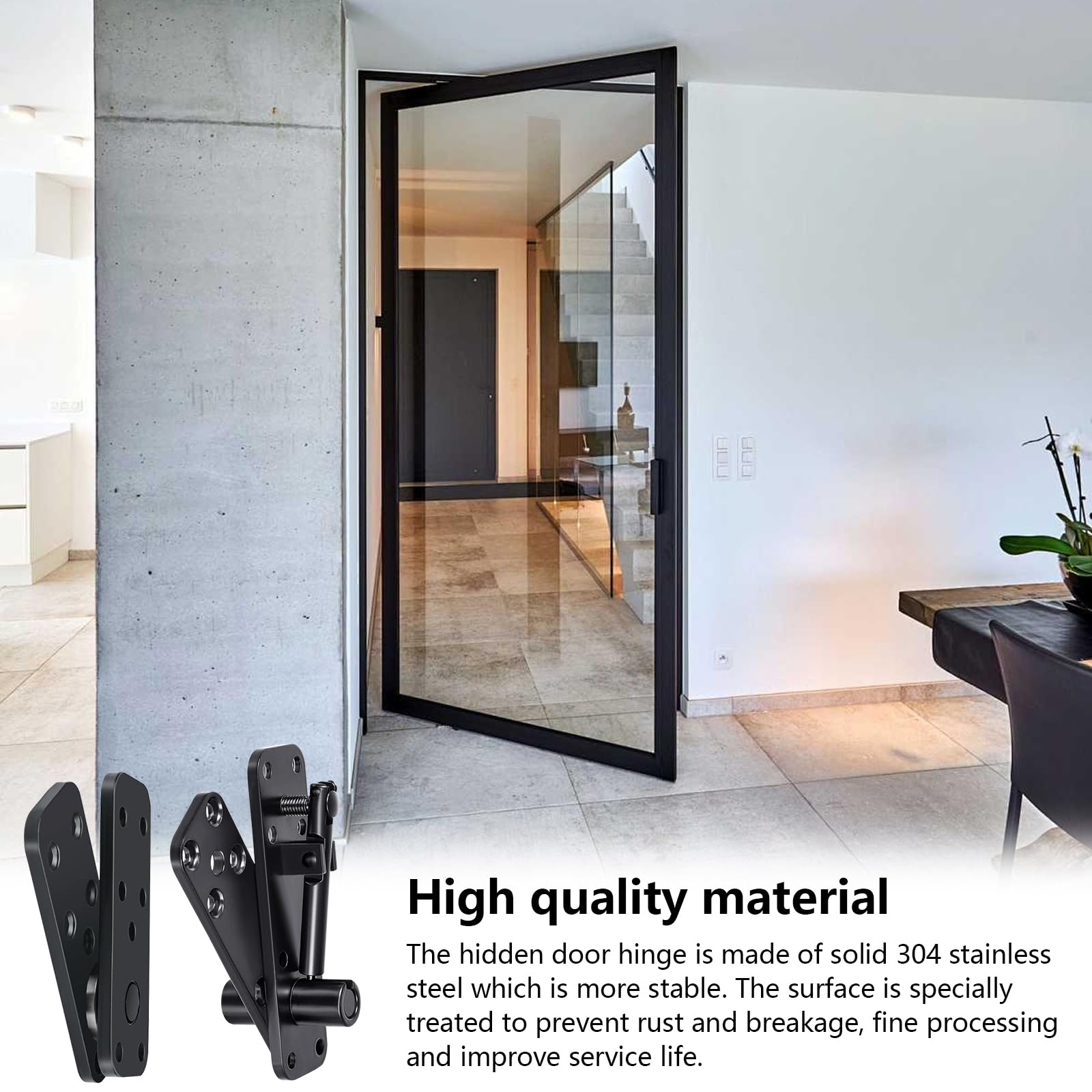 Cerniera Invisibile 260 Kg, Cerniera Porta Ssimulata In Acciaio Inox 360° Per Porte Segrete Armadi Librerie E Ripiani Ripiani Ripiani