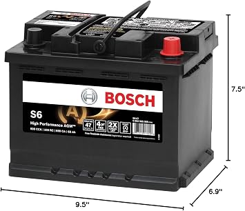BOSCH S6-47 High-Performance 12V Group 47 (H5/L2) AGM Automotive Battery - Ideal for Vehicles with Start-Stop Technology and Regenerative Braking