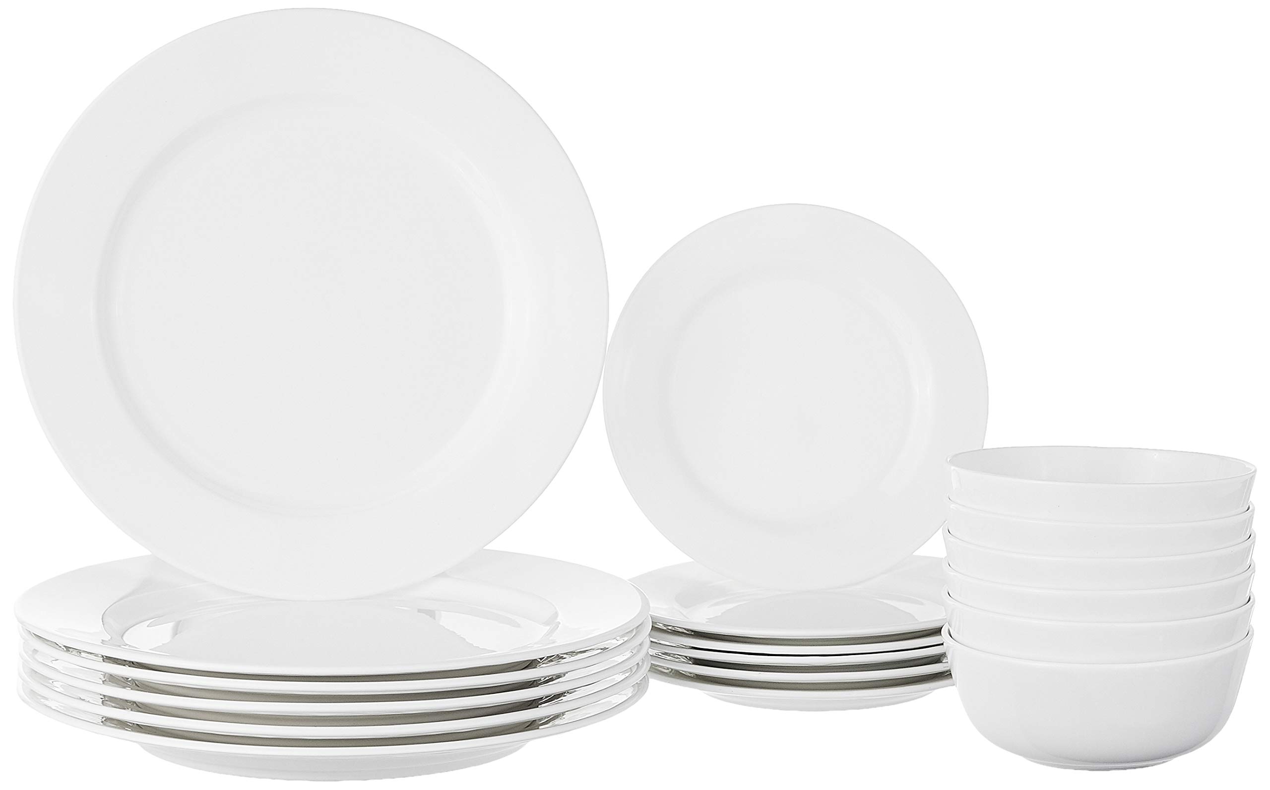 Amazon Brand - Solimo Ceramic Geometric Dinner Set( White ,18 Pieces ) (B08BVK156S) Amazon Price History, Amazon Price Tracker
