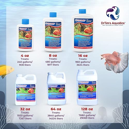 Miniatura 5 de DrTim's Aquatics First Defense for Freshwater Aquariums - Alivio del estrés y apoyo del sistema inmunológico con vitaminas e inmunoestimulantes para