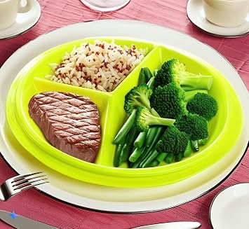 BNYD Portion Control Lunch Container with Lid Travel Food Storage for Meal Prep, Bento Box Style, Divided Microwave Safe Dish (Set of 3)