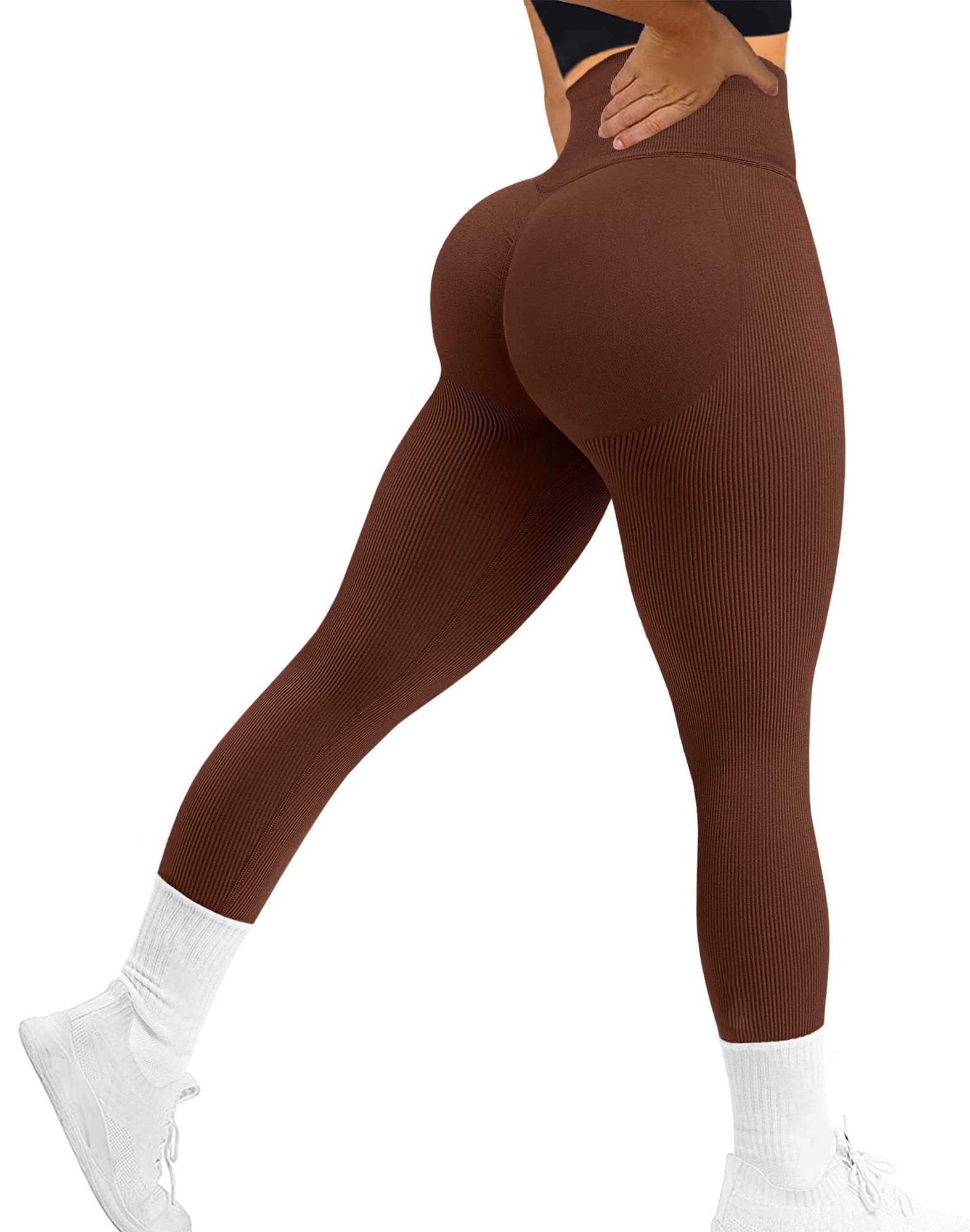 Vozobi Tiktok Trending Leggings Women's High Waist Smile Contour Booty Leggings Scrunch Butt Lift Workout Seamless Yoga Pants — view 59