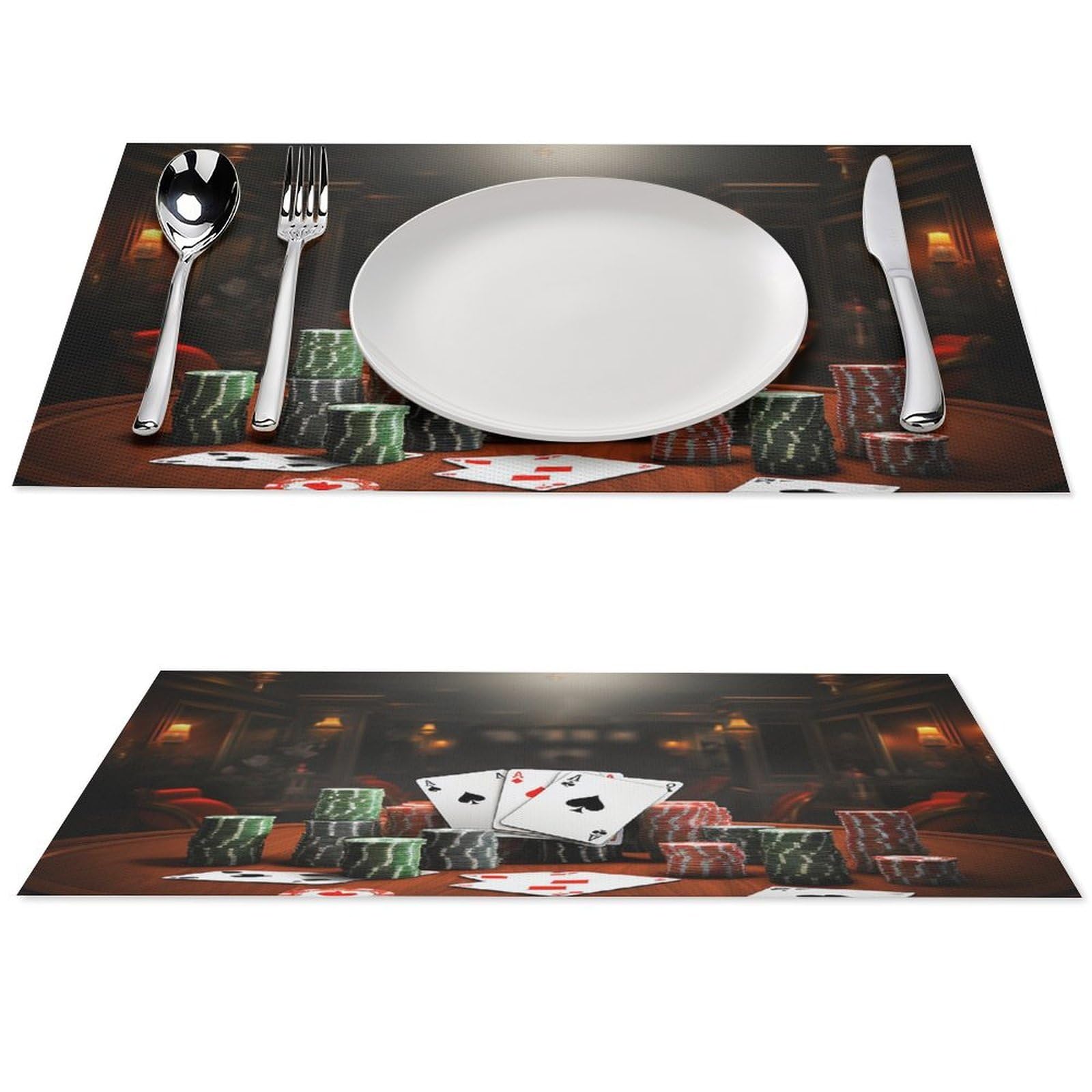 Sets de table faciles à nettoyer en vinyle lot de 6 anti-taches pour la salle à manger