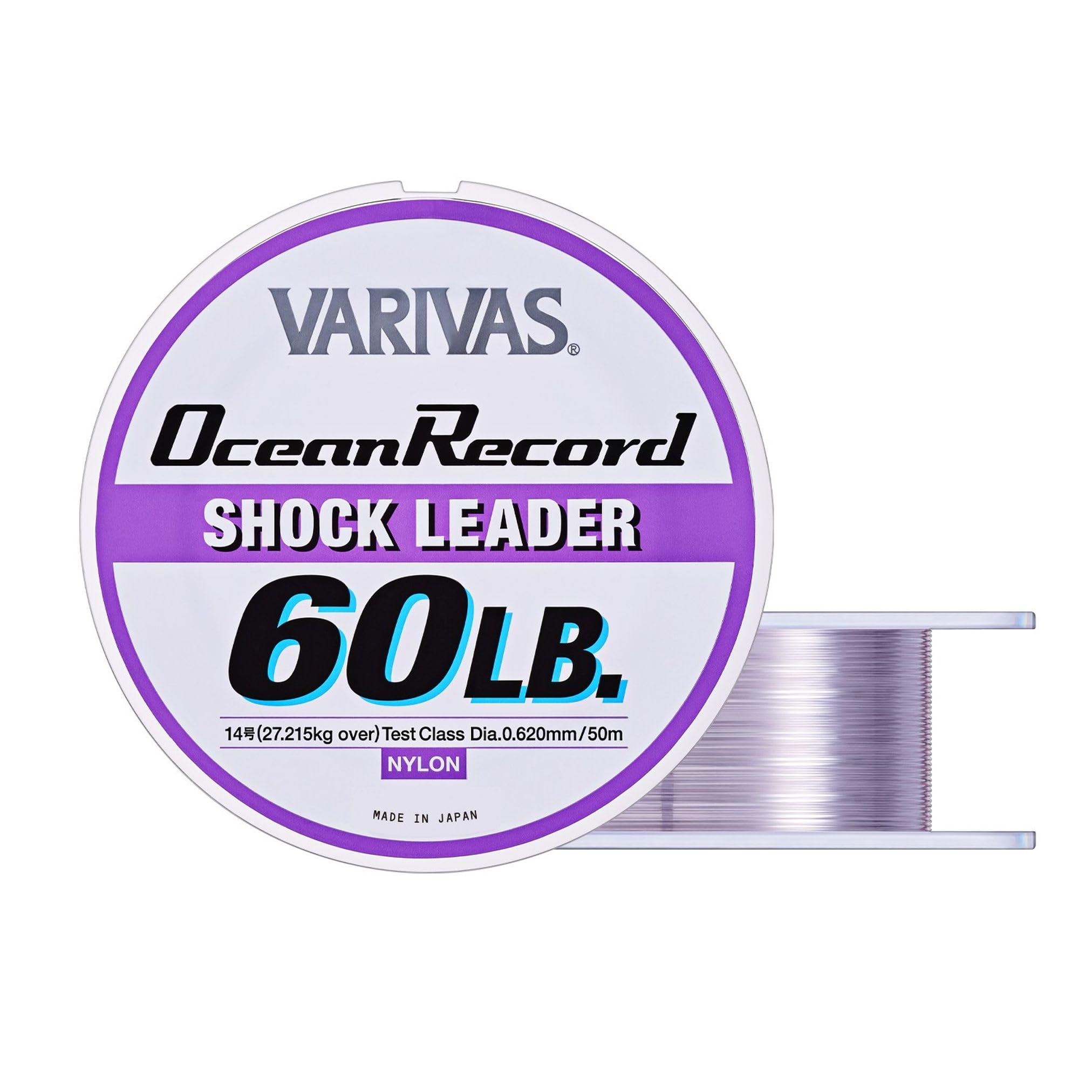 Maurice VARIVAS (バリバス) Leader Ocean Record Shock Leader, Nylon, 16.9 ft (50 m), No. 14, 60 lb, Misty Purple : Sports & Outdoors