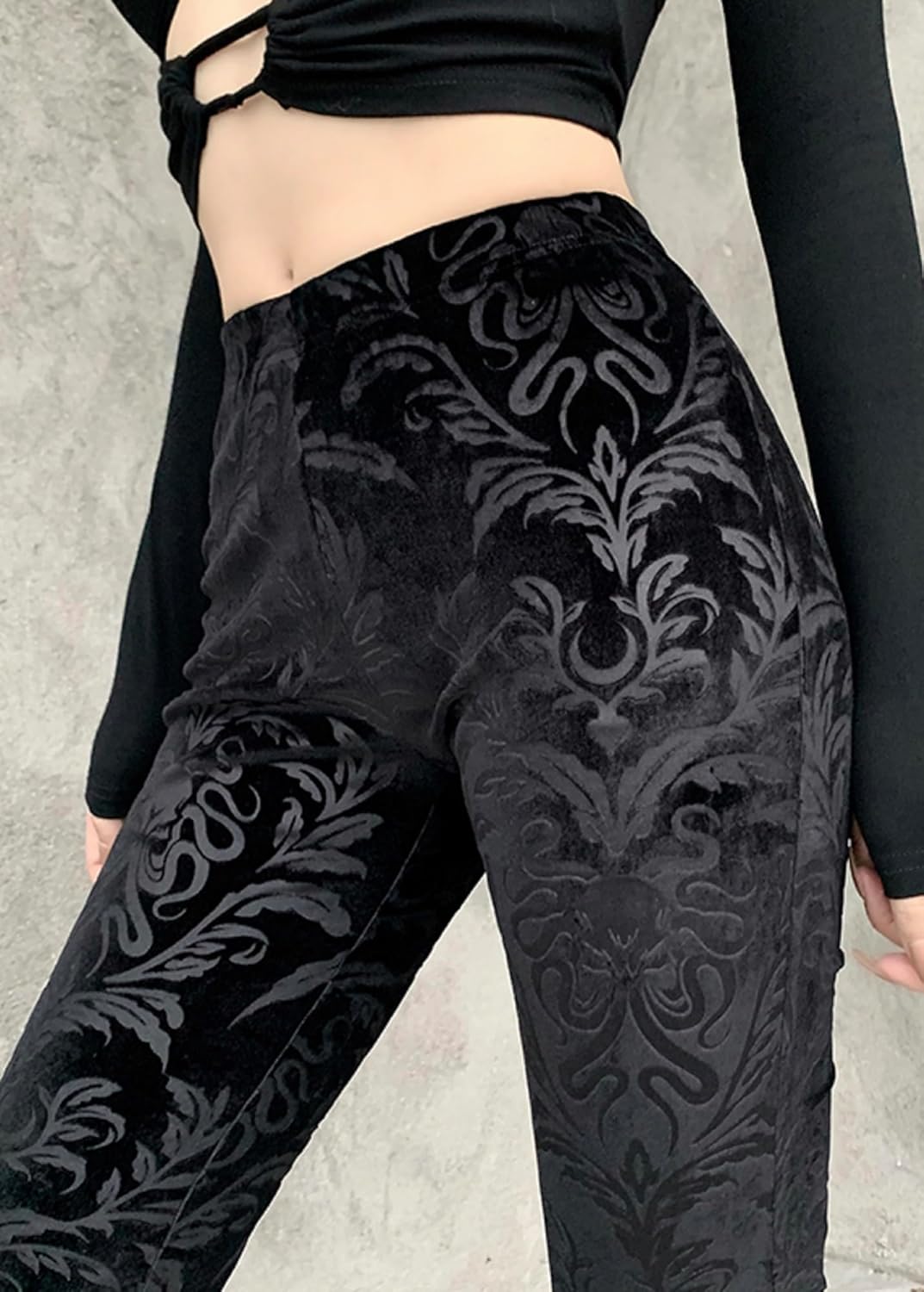 TSMNZMU Womens Gothic Pants High Waist Dark Punk Grunge Trousers Vintage Alt Harajuku Pants Mall Goth Emo Pants - Image 3