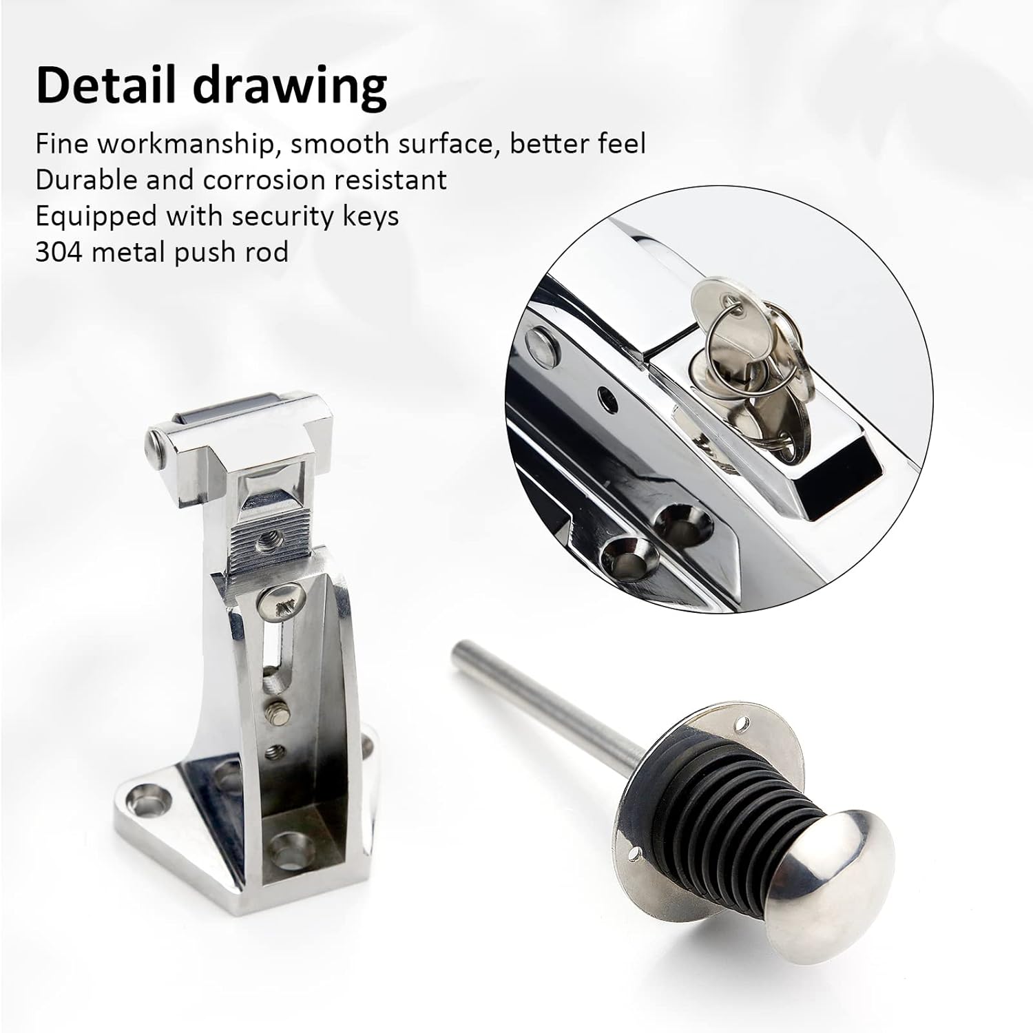 Walk-in Cooler Door Handle - Walk in Cooler Door Closer Complete Latch Kit, Freezer Doors Handle, -1/5 in to 3/5 in Offset Strike and 5.91 Adjustable with Inside Release and Safety Key
