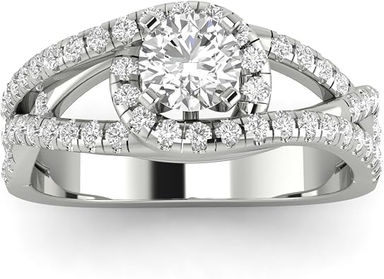 3/4ctw Diamond Halo Engagement Ring in 10k White Gold