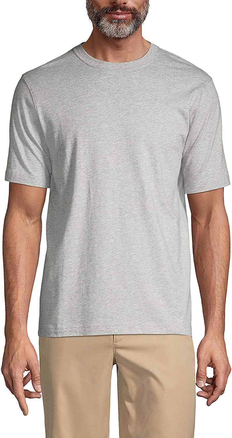 Lands' End Essentials Men's Short-Sleeve Soft Cotton T-Shirt - Relaxed Easy Fit