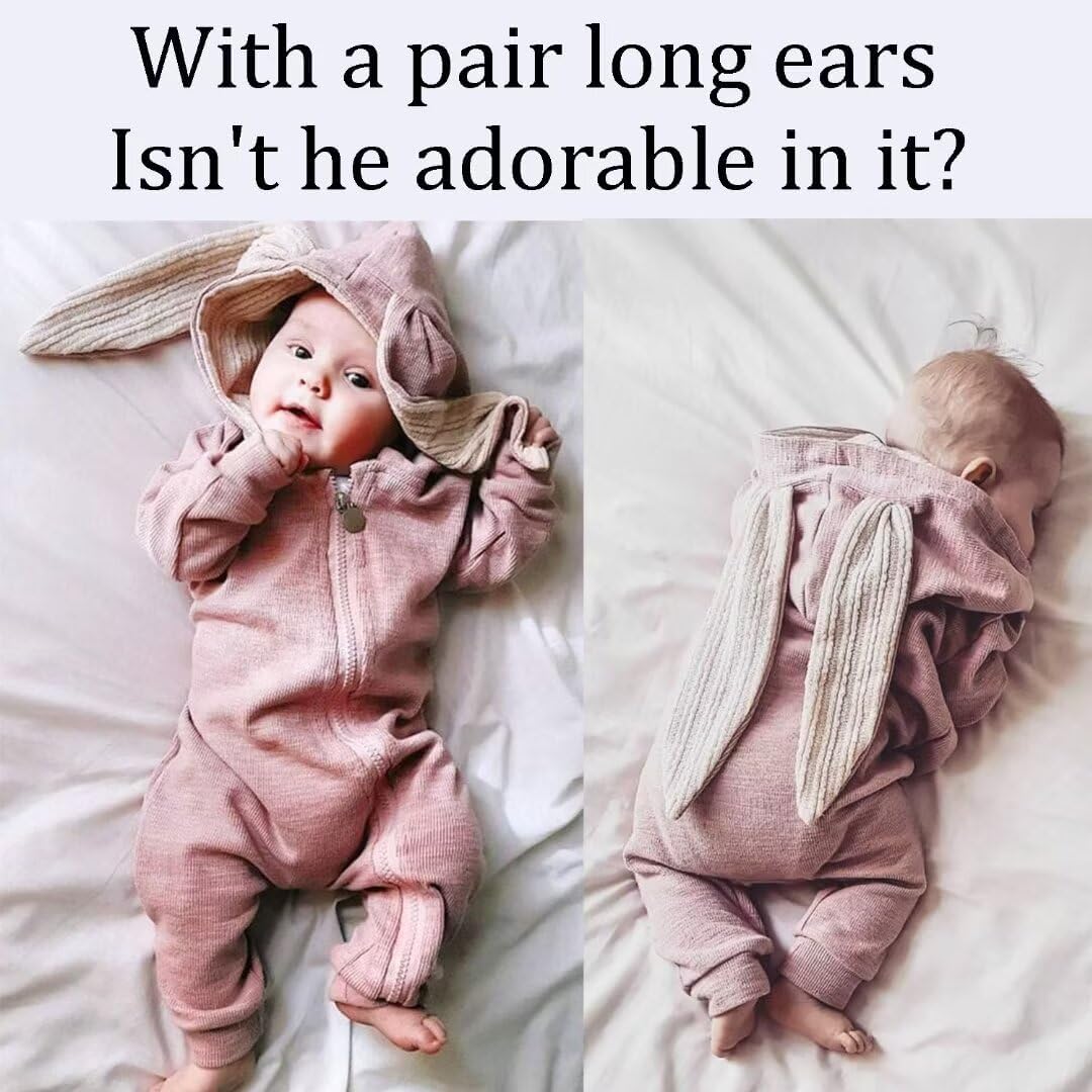 My First Easter Outfit, Baby Girl or Boy Bunny Costume, Infants Rabbit Cosplay Romper - Image 2
