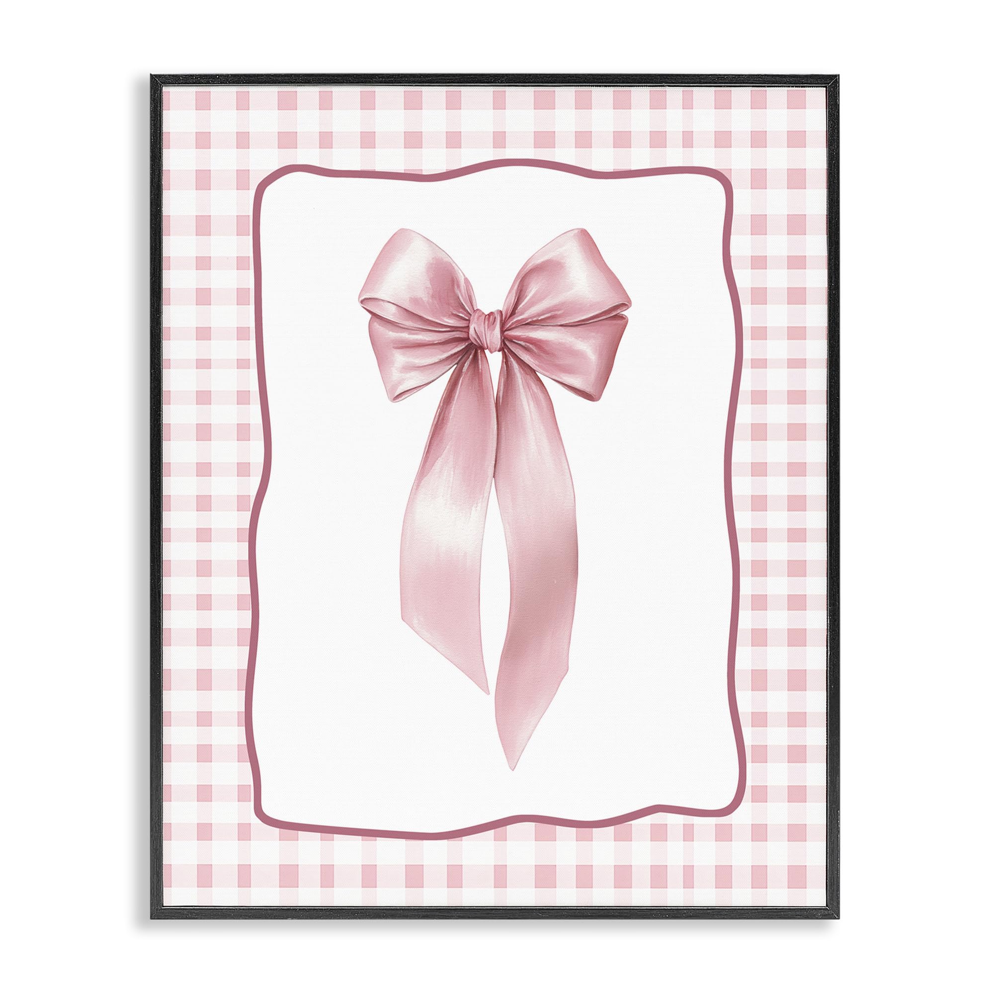 'Pink Gingham Ribbon'| Framed Giclee Art