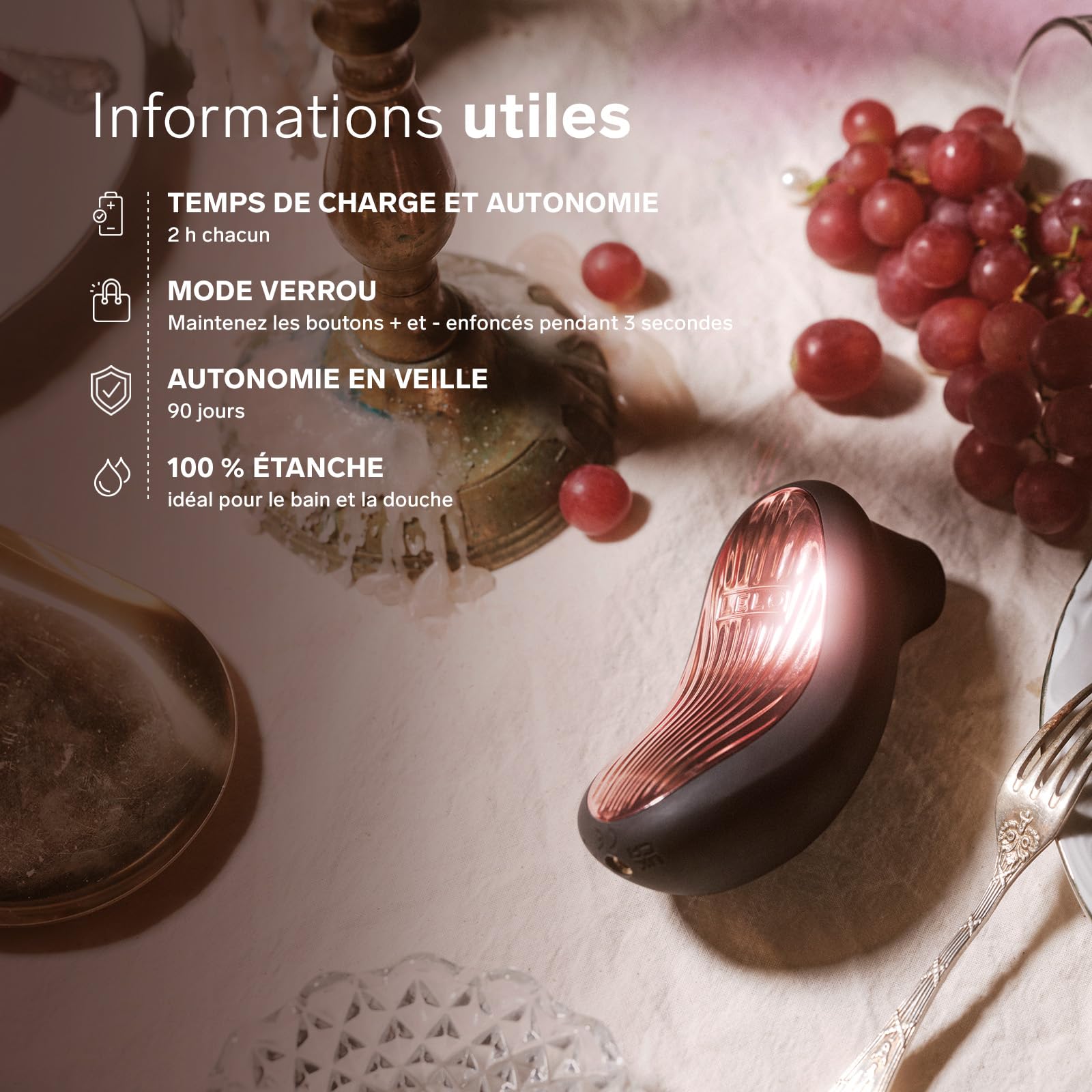 LELO SONA 3 Cruise Masseur Sonique avec Appli Bluetooth, Doté de 12 Modes de Plaisir, Vibromasseur Sex Toys Femme Clitoridien, Sextoyse Femme Clitoridienne, Sextoy, Vibromasseurs Feminin, Plum