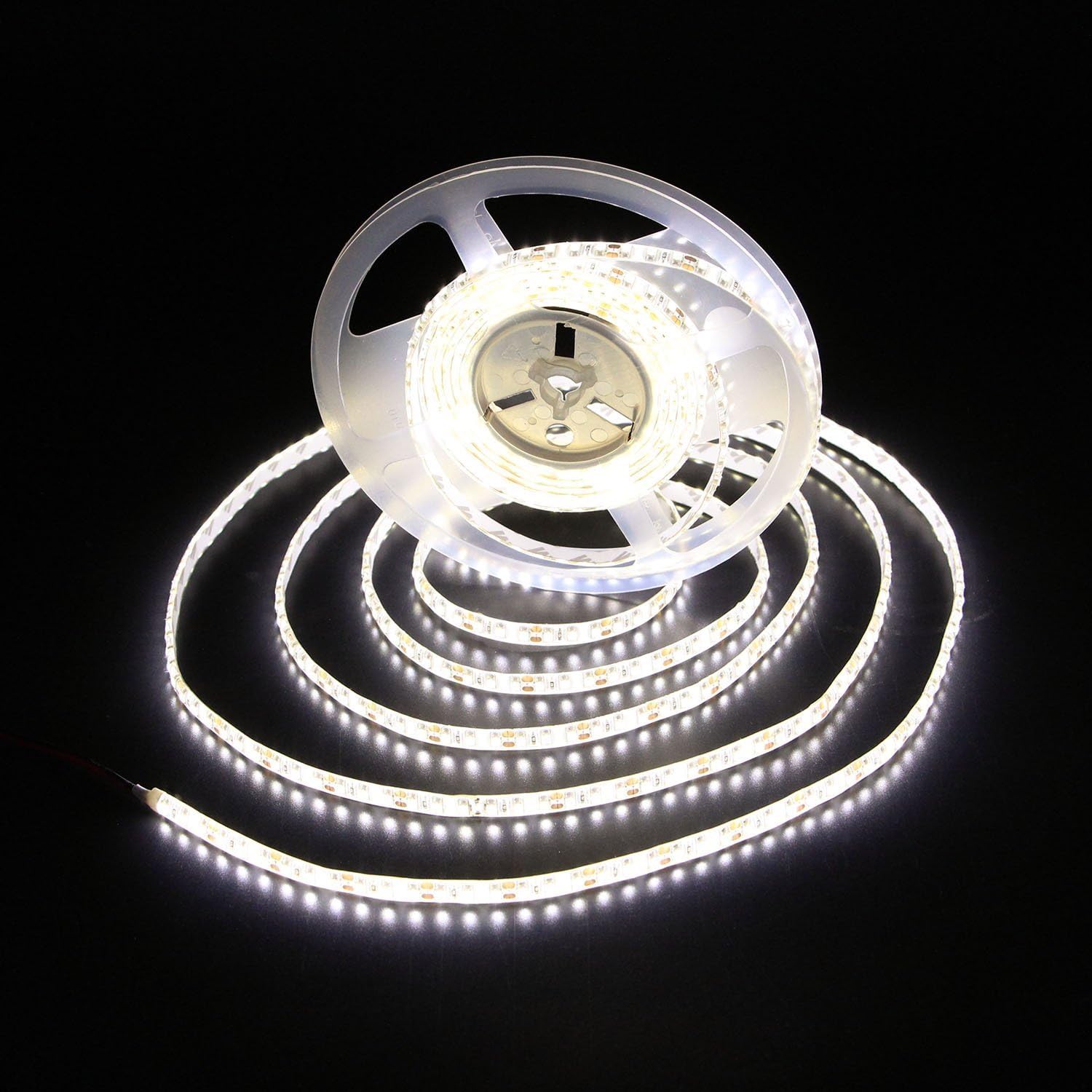 12V 16.4-Feet (5 Meter) IP62 Waterproof LED Strip Lights, 4000K Daylight White