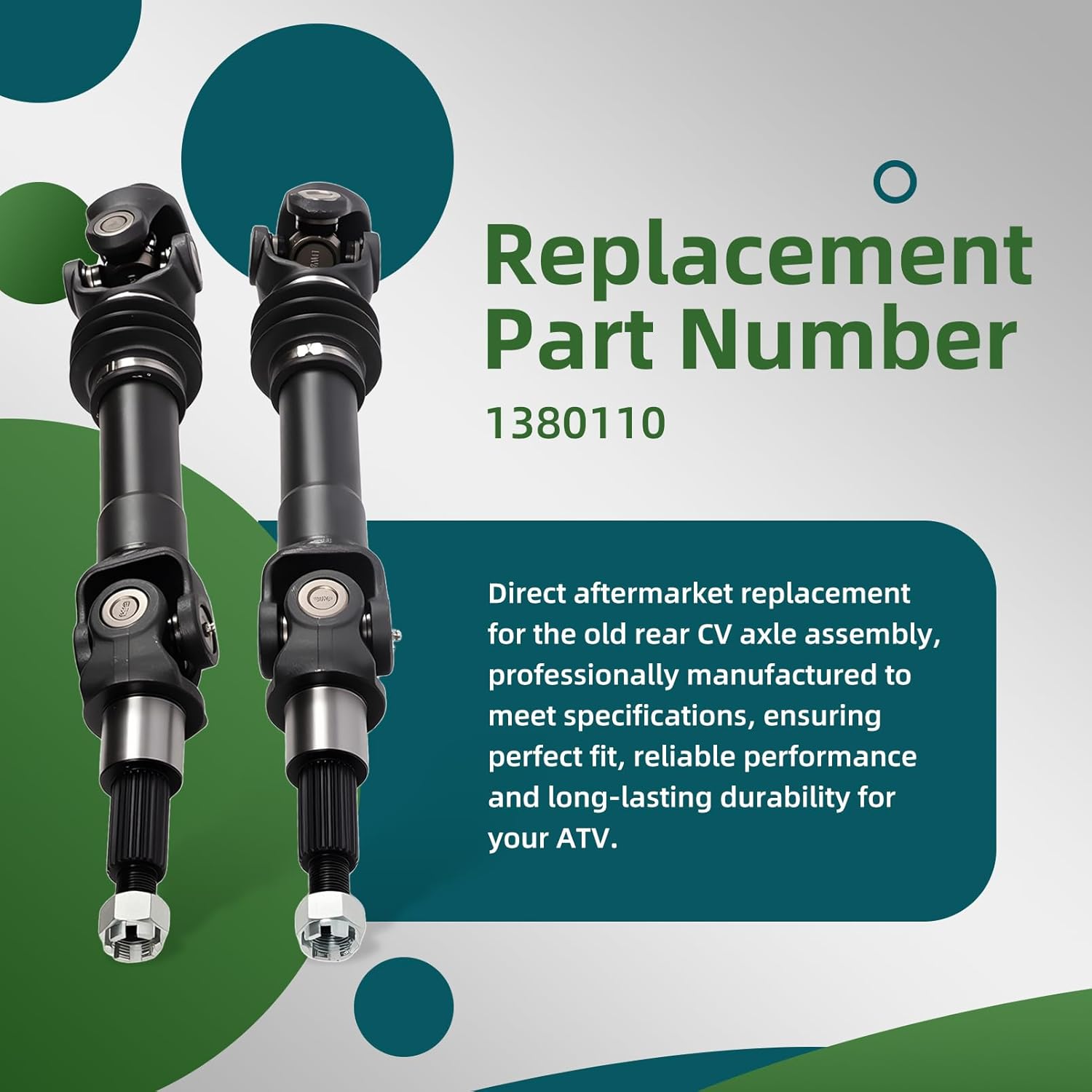 1380110 Rear CV Axle Compatible with Sportsman 335 4X4 1999-2000 Sportsman 500 4X4 1996-1998 Worker 335 1999 Diesel 455 4X4 1999 Xplorer 500 4X4 1997 (2PC)
