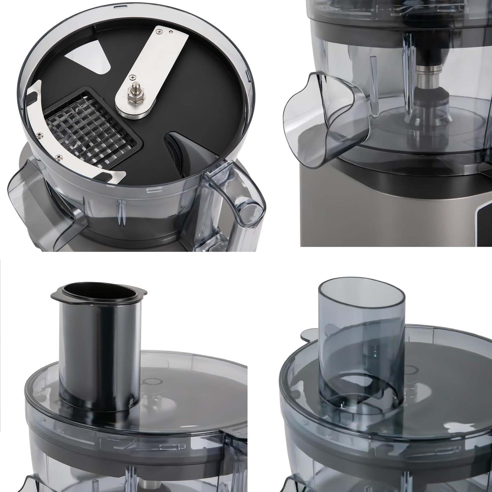 Cortador y Picador de Verduras, Máquina Eléctrica de Procesamiento de Verduras y Frutas con 2 Velocidades Ajustables, Cuchilla de Rejilla Extraíble, Bol de Trabajo de 1.32 GAL (5L) (Red)