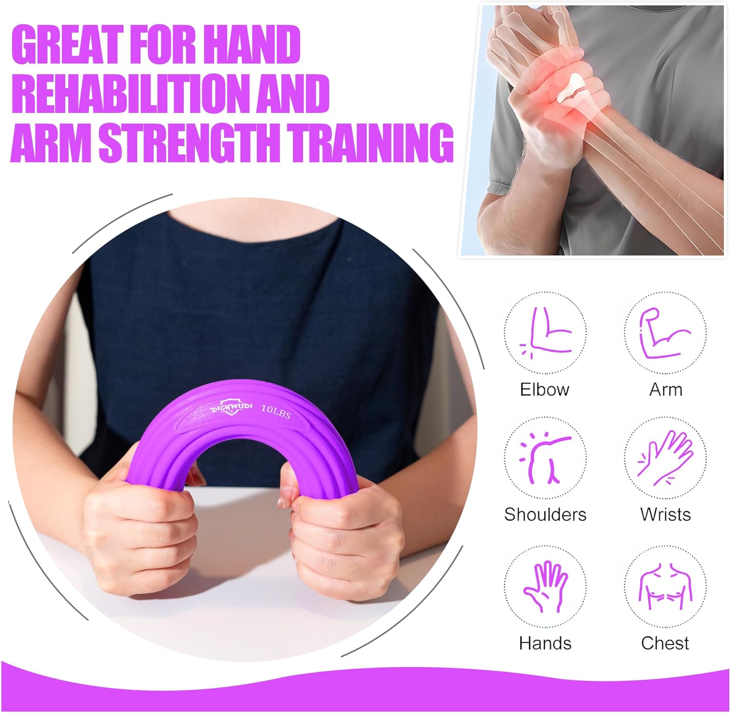 DICYWUDI Flex Therapy Bar and Grip Strength Trainers Set, Physical Therapy & Resistance Bar for Golfers Elbow,Tendinitis,Wrist,Forearms Pain, Improve Grip Strength and Relieve Pain