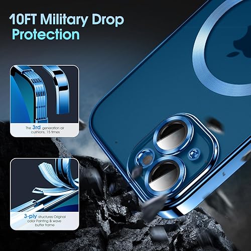 Miniatura 4 de DOSNTO Funda magnética para iPhone 13 Mini con MagSafe protección de cámara integrada Funda translúcida mate suave delgada, probada contra caídas de