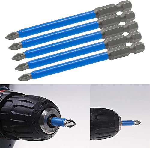 Miniatura 5 de Biaungdo Juego de 10 brocas magnéticas PH1 Phillips de 3.5 pulgadas de largo, antideslizantes, #1 (PH1 x 3.543 in)