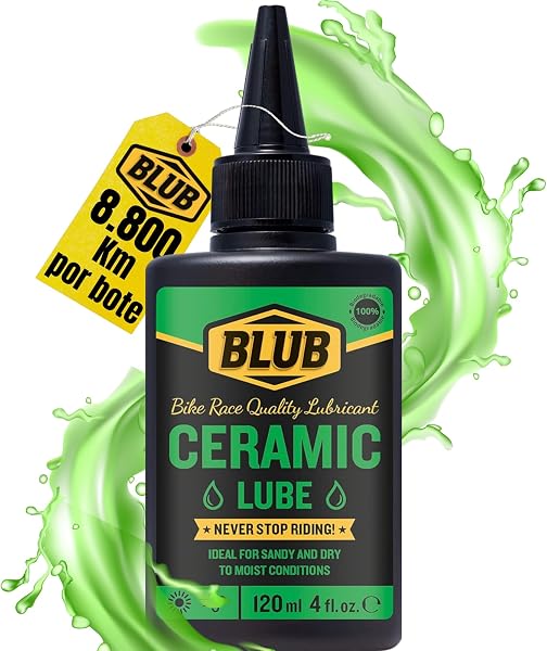 BLUB Ceramic Lube 120ml | Aceite Ceramico Cadena Bicicleta | Lubricante Bicicleta para Engrase Cadena Bicicleta | Bike Lube para MTB, BMX y Bici Carretera | Grasa Bici para Todas Condiciones, Verde - 1