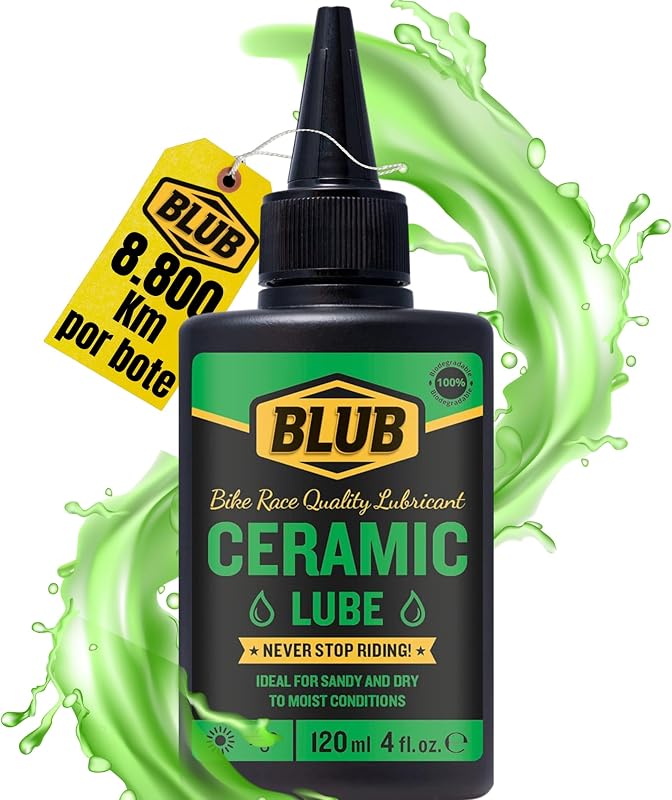 BLUB Ceramic Lube 120ml | Aceite Ceramico Cadena Bicicleta | Lubricante Bicicleta para Engrase Cadena Bicicleta | Bike Lube para MTB, BMX y Bici Carretera | Grasa Bici para Todas Condiciones, Verde