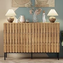 UEV Fluted Dresser for Bedroom with 6 Drawers, 47" Large Chest of Drawers