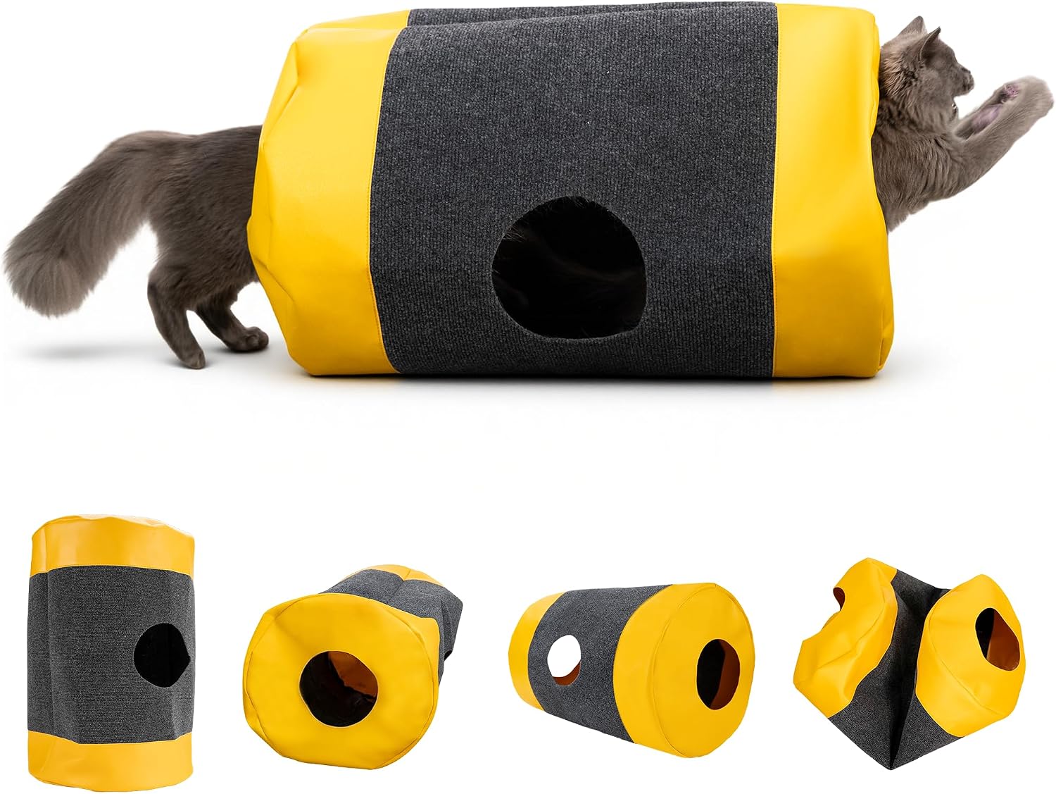 Cat Play Bag Collapsible Cat Tunnel Activity Center Mat Play Rug | Cats Activity Adventure Carpet Cats Bags Drill Sleeping Bag Crinkle Bags for Indoor