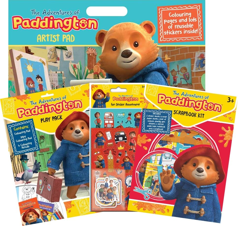 Anila's Paddington Activity Set with Scrapbook Kit, Play Pack, Artist Pad Set & Sticker Assortment.